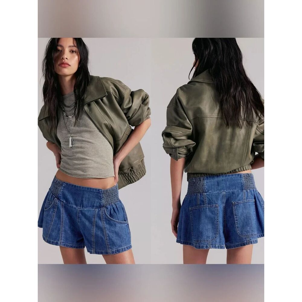 We The Free Luna Pull On Smocked Shorts S